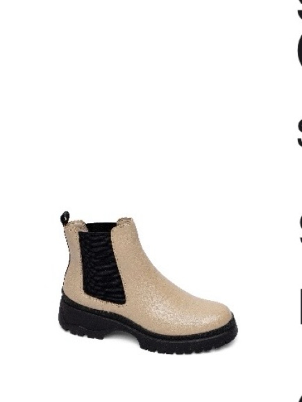 Paola Tokio Lug Sole Chelsea Boot in Tan with Black Trim
